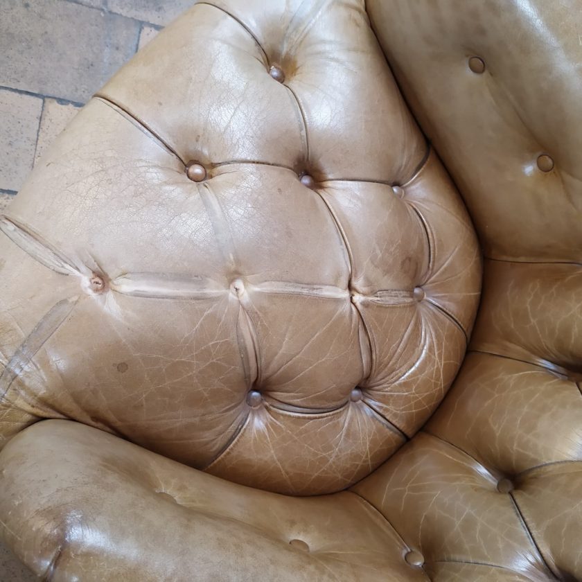 Fauteuil chesterfield chippendale assise