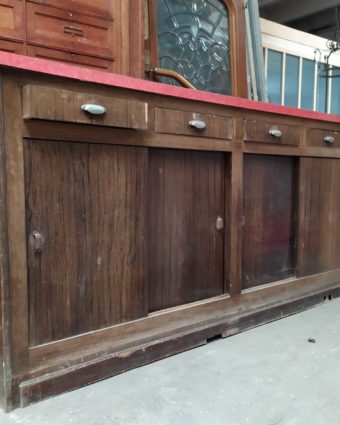 Arrière bar ancien, 114x230x30cm.