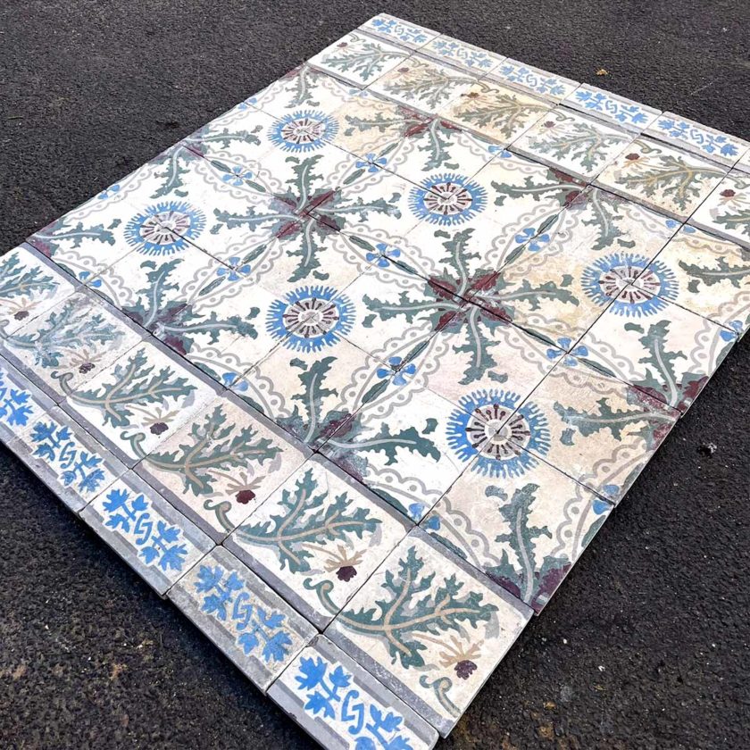 Lot carreaux de ciment Bleu et gris 17,8m²