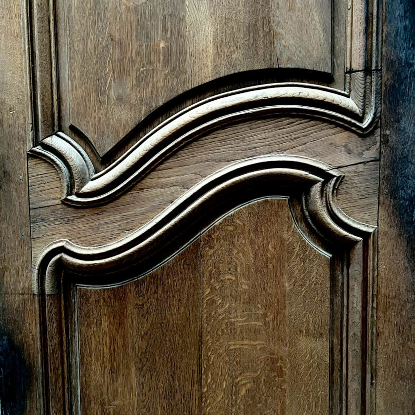 Double porte louis xv en chêne, une face bois brûlé back middle zoom