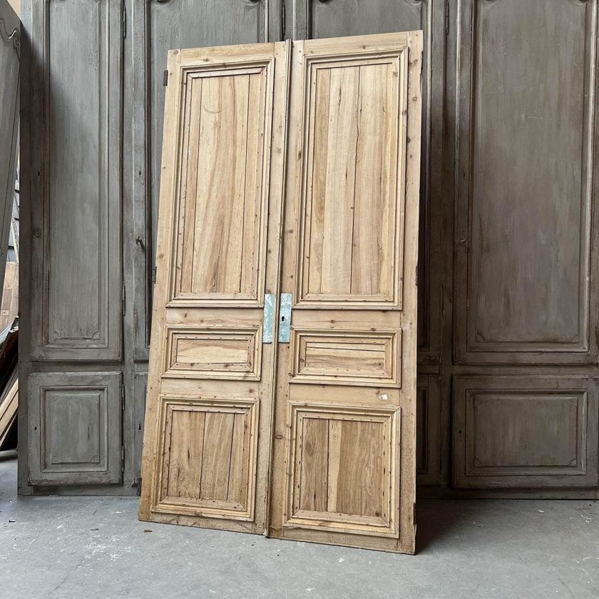Double porte de placard décapée 138x252,5cm