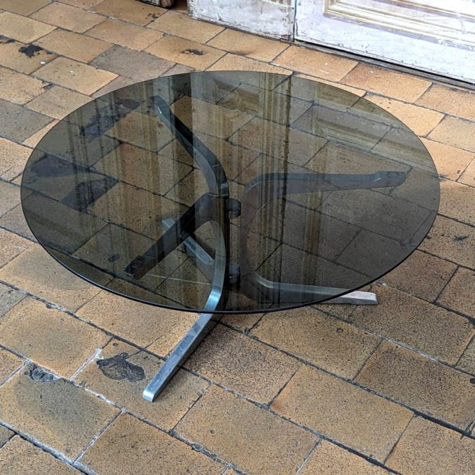 Table basse ronde en aluminium top