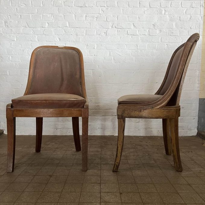 Chaise gondole en chêne Banque de France
