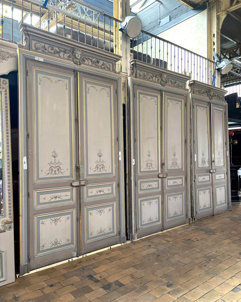 Lot de double porte avec bâti et imposte